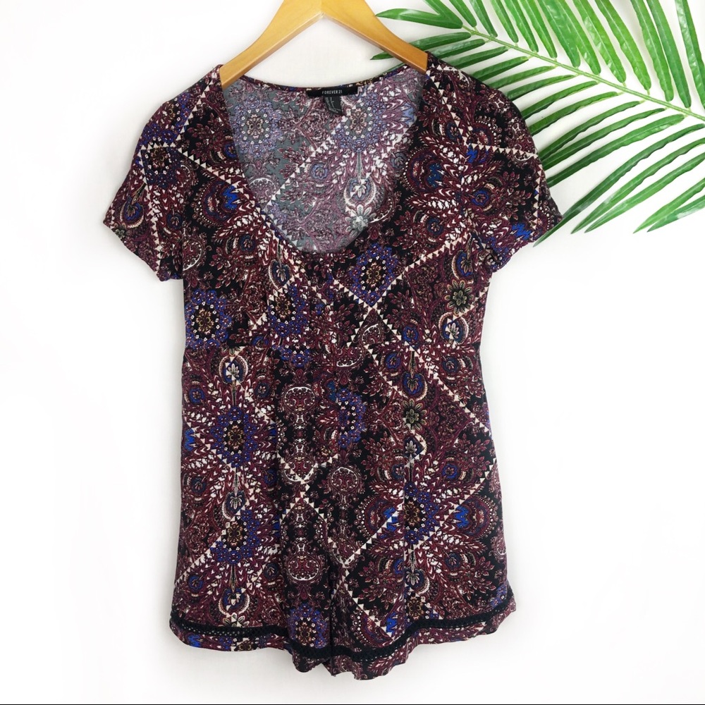 Forever 21 Romper Paisley Small